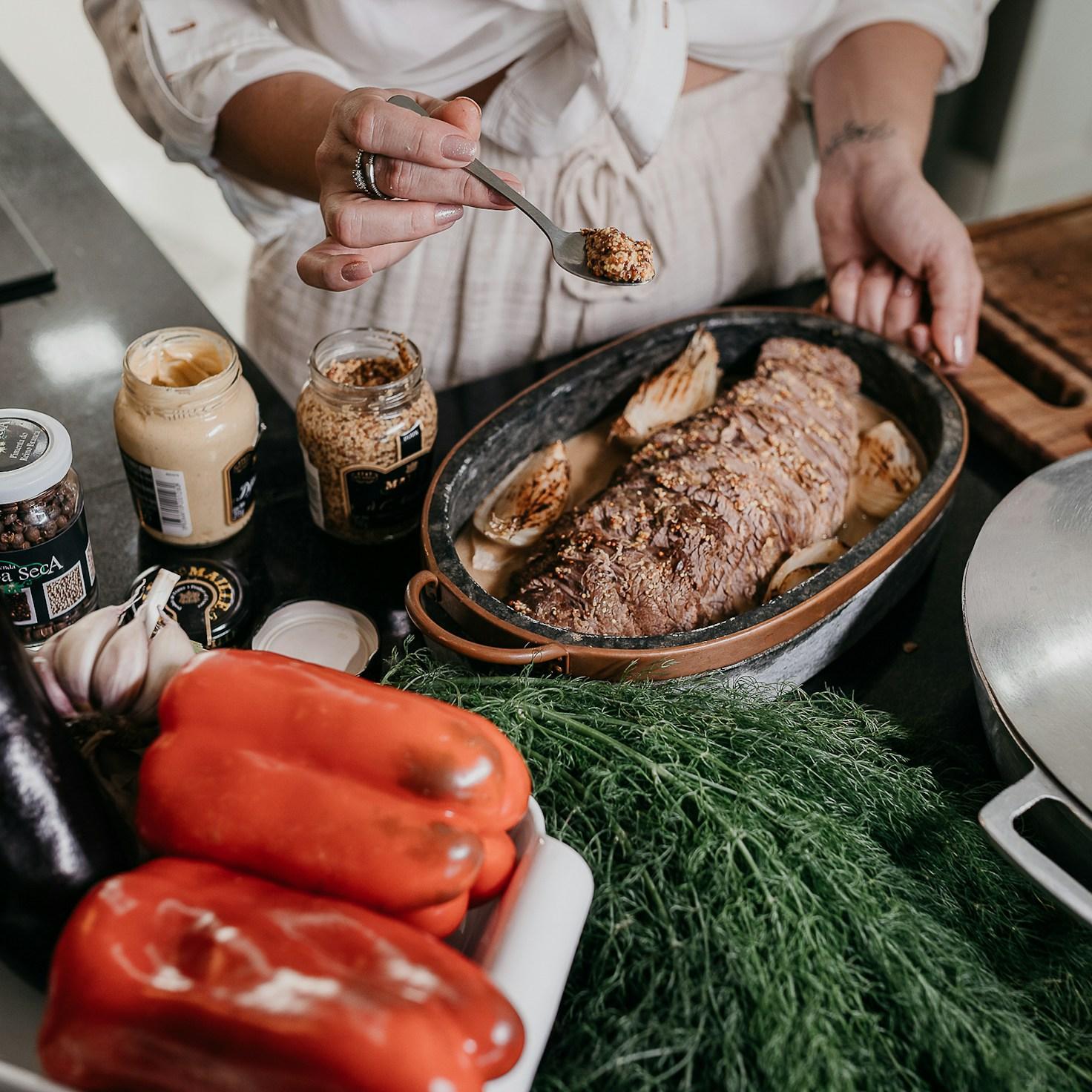 Ingredients prepared for a simple home dinner